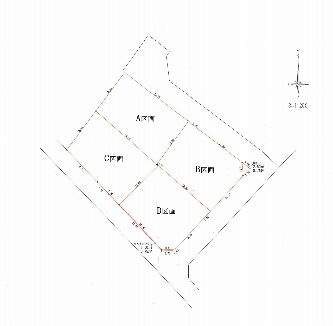 全４区画の新規分譲地です