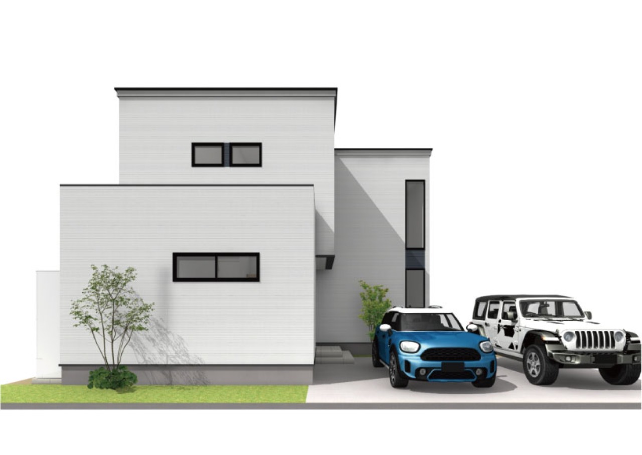 建物完成予想図　外壁の変更があります