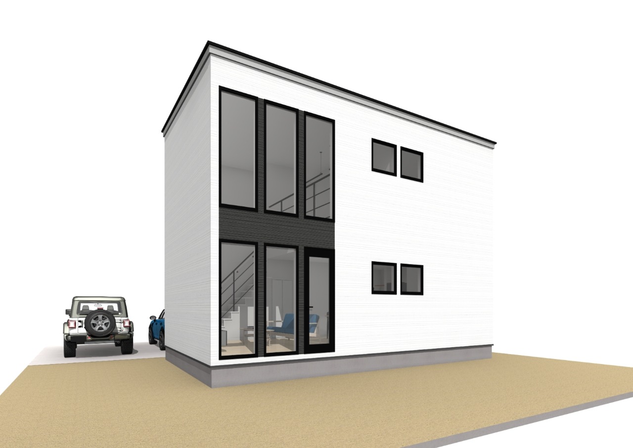 南面はスタイリッシュで光が差し込みます。